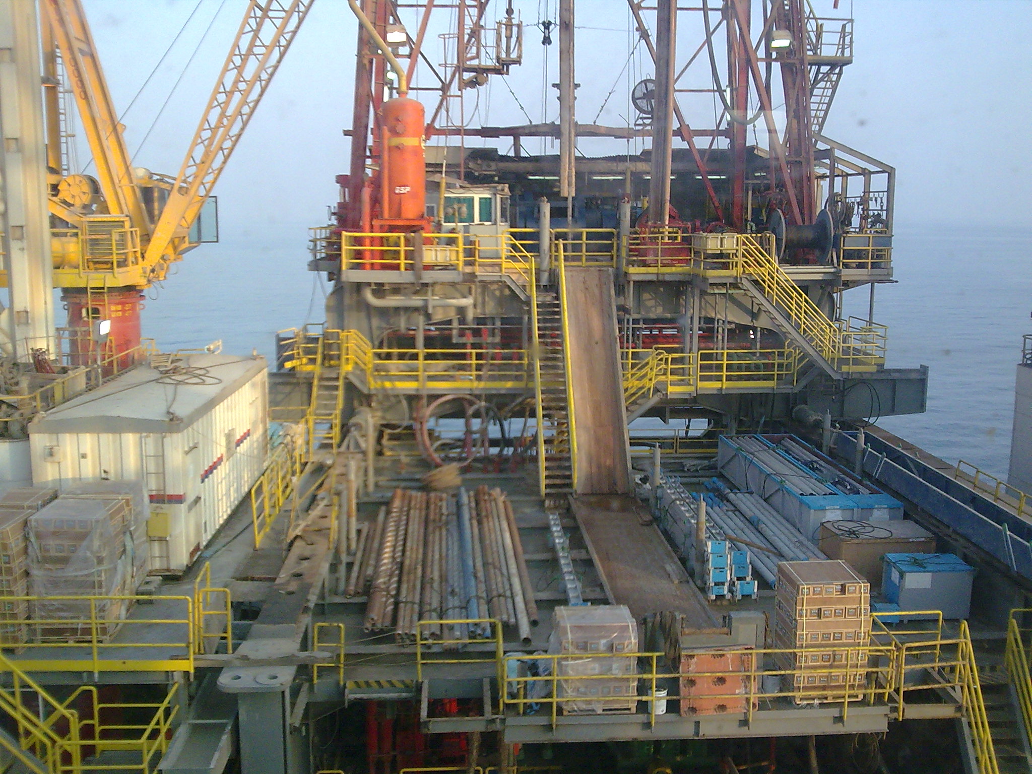 Offshore drilling rig deck and equipment